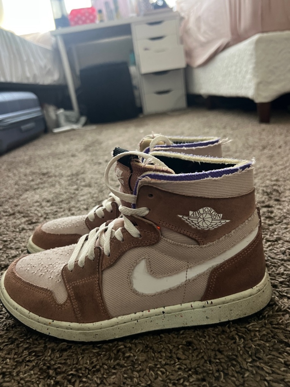 Men’s brown and beige Jordan 1’s
